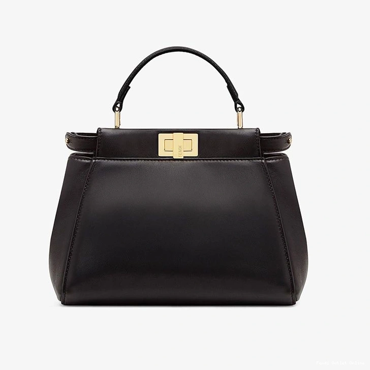 Affordable Handbag Iconic Peekaboo Nappa Fendi Mini In Black Leather 0808